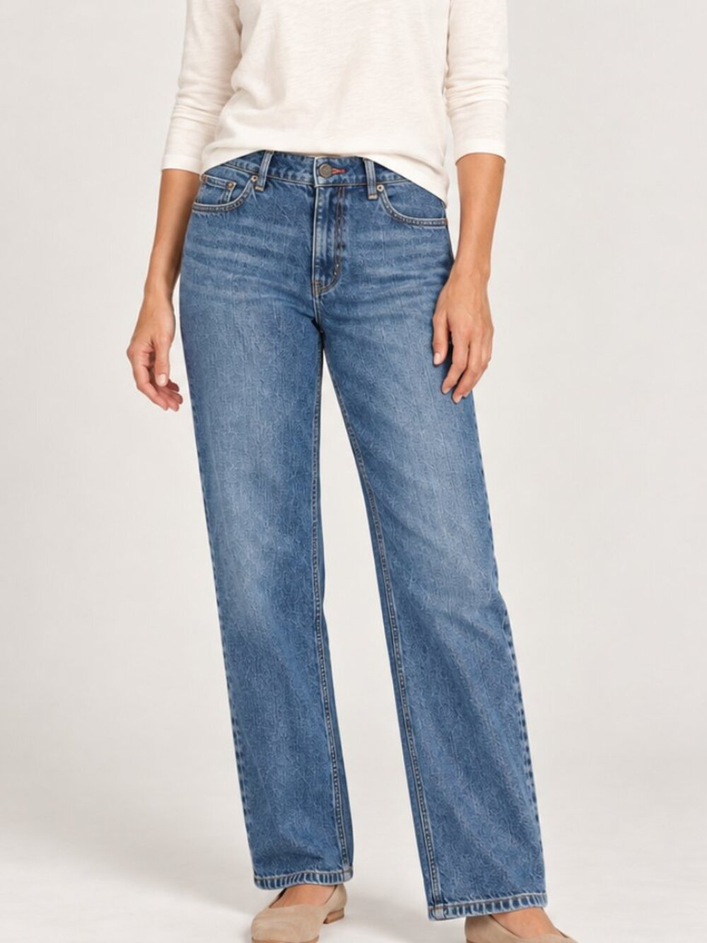 J. Jill Medium Wash Straight-Leg Jeans Size 12